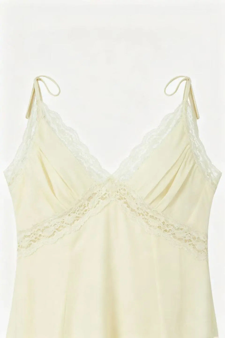 An image of a   23472 Lace Trim Slip Dress by  Mirra Masa