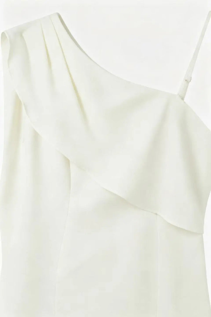 An image of a   23497 Off Shoulder Ruffle Mini Dress by  Mirra Masa