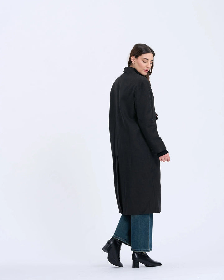 An image of a   2504Q Essential Classic Long Wool Coat by  Mirra Masa