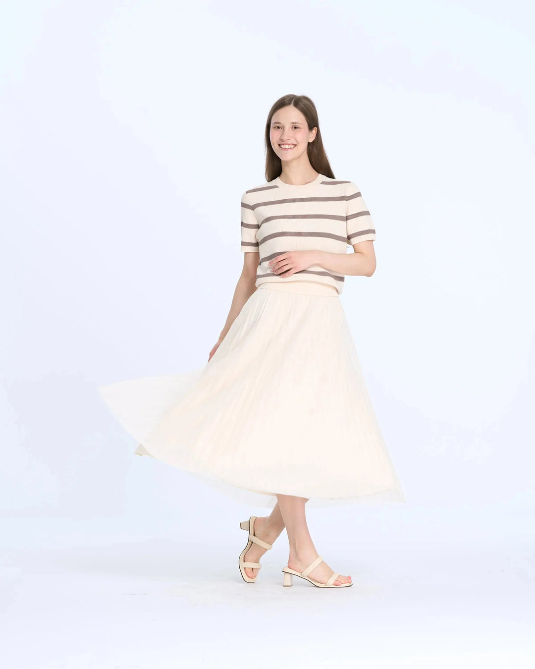 An image of a   25175 Basic Stripe T-Shirt by  Mirra Masa