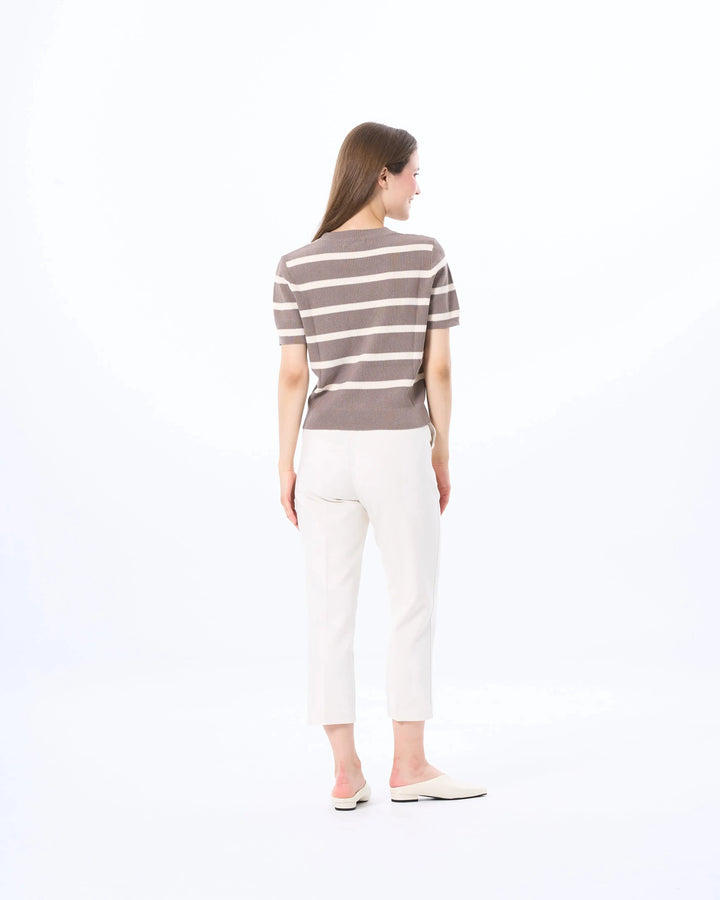 An image of a   25175 Basic Stripe T-Shirt by  Mirra Masa