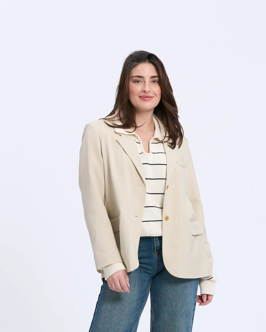 An image of a  Beige-onesize 2619 Versatile Blazer by  Mirra Masa