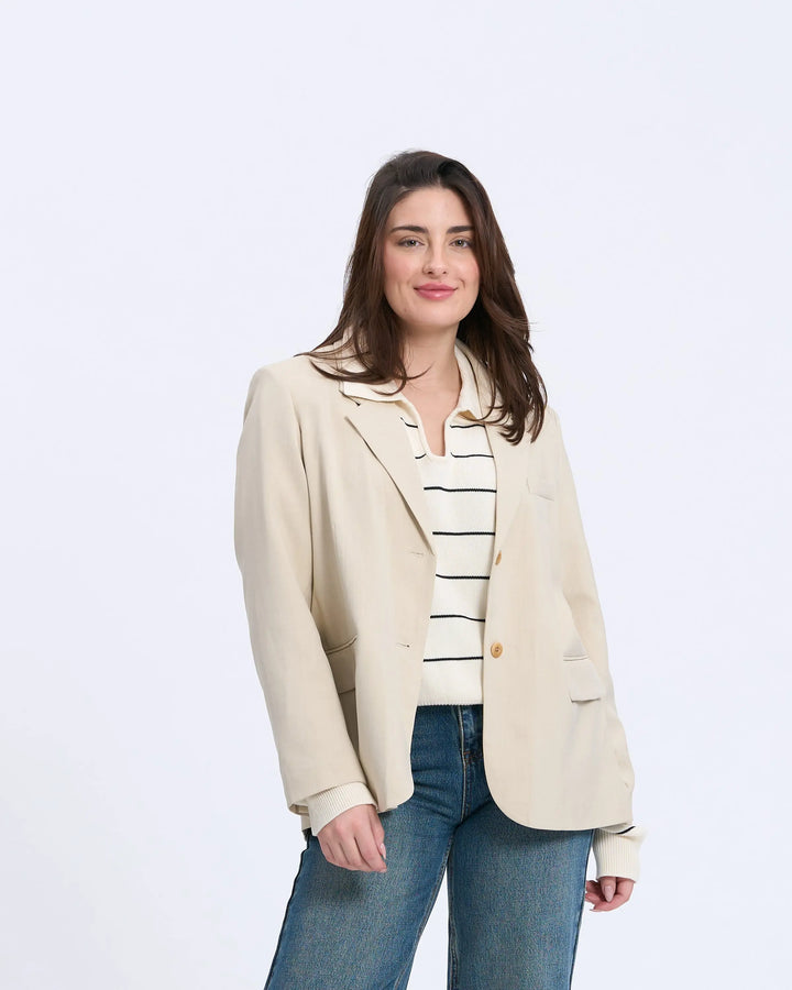 An image of a  Beige-onesize 2619 Versatile Blazer by  Mirra Masa