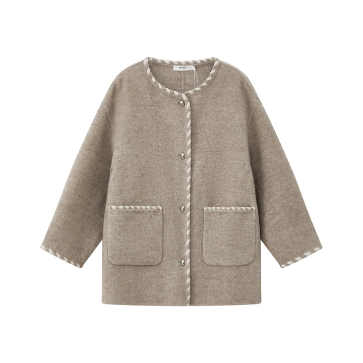 An image of a   2684Q Trimmed Wool Jacket by  Mirra Masa