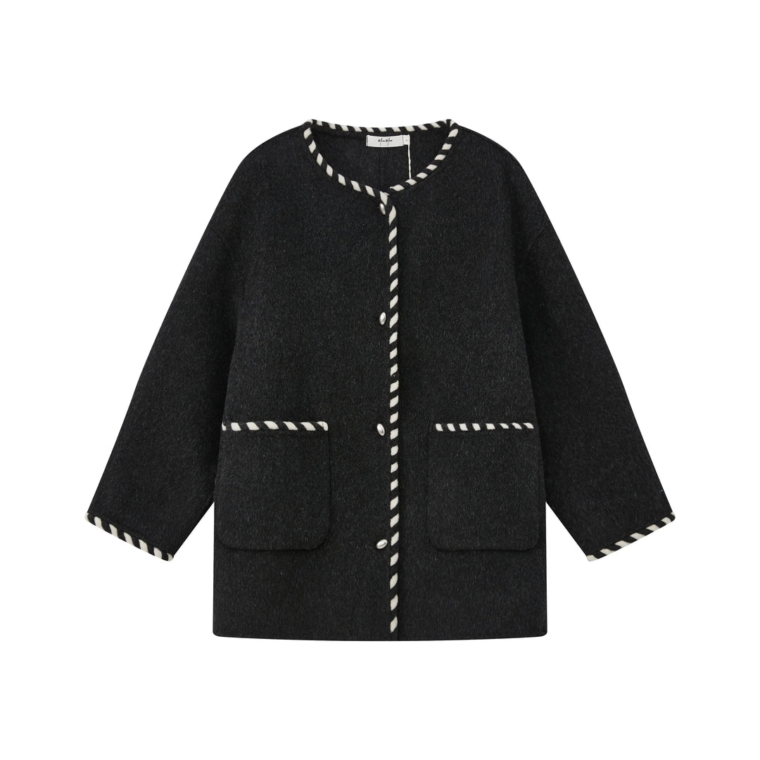 An image of a   2684Q Trimmed Wool Jacket by  Mirra Masa