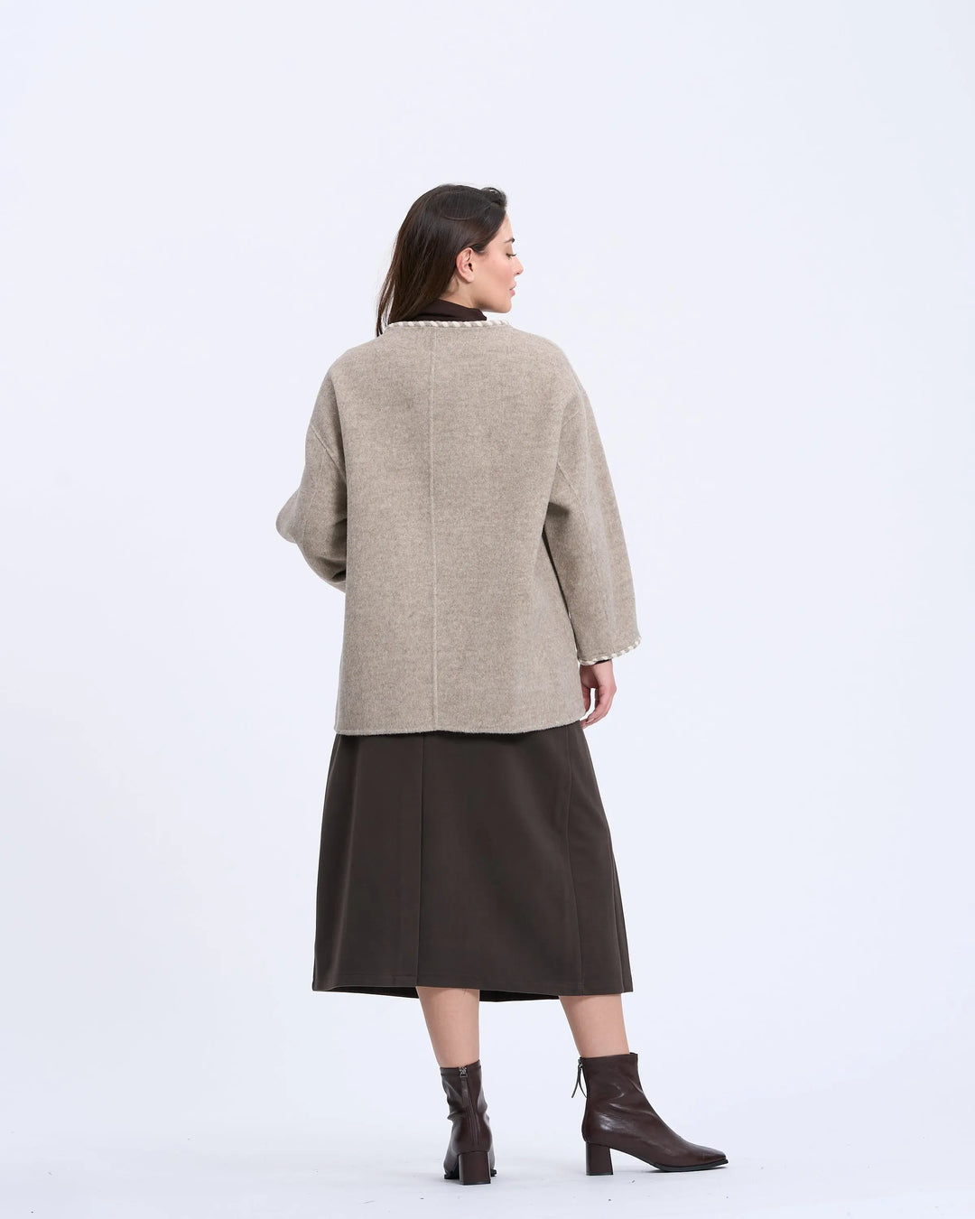An image of a   2684Q Trimmed Wool Jacket by  Mirra Masa