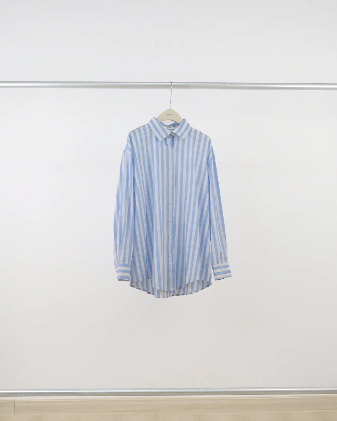 An image of a  Blue-One-Size 28068 Striped Shirt by  Mirra Masa