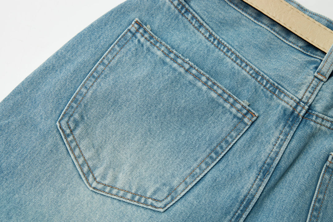 An image of a   30474 Denim Midi Skirt by  Mirra Masa