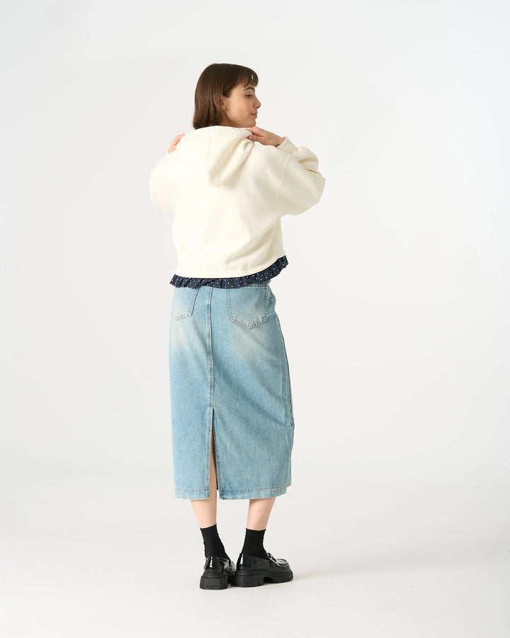 An image of a   30474 Denim Midi Skirt by  Mirra Masa