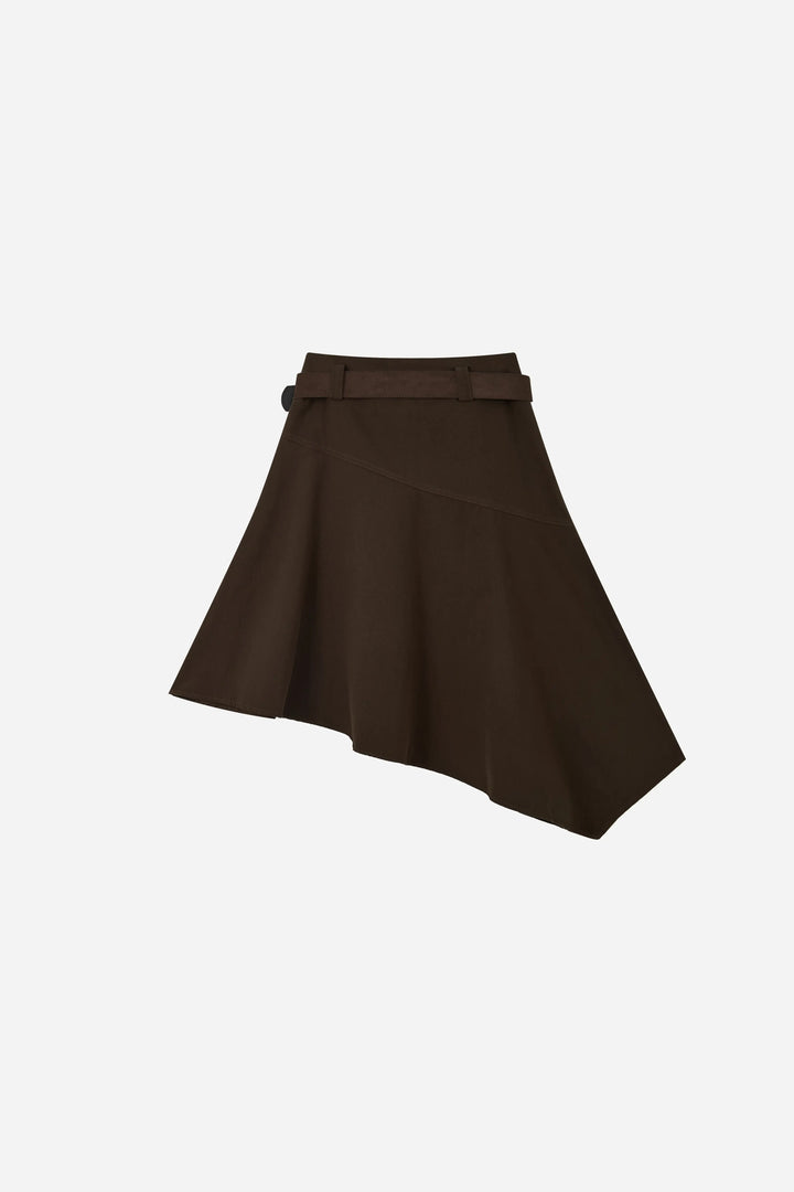An image of a   30662 Belted Asymmetrical Skirt by  Mirra Masa