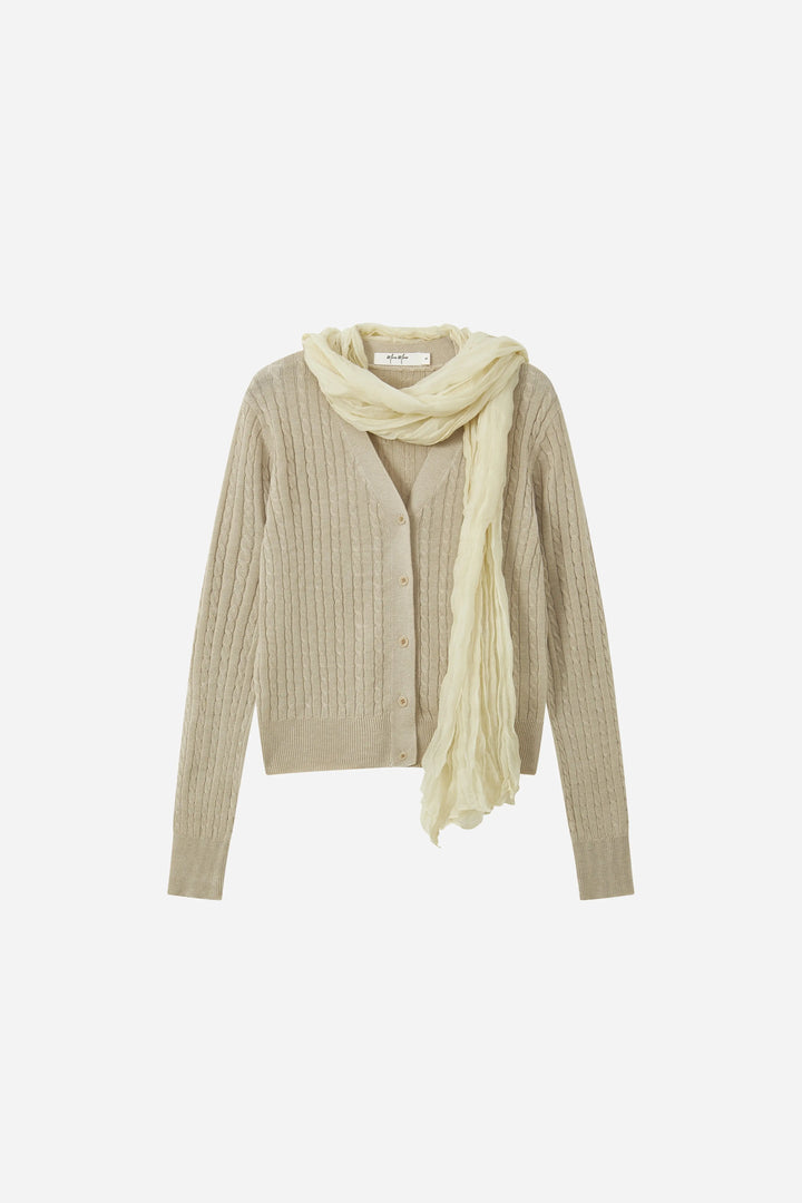 An image of a   31021 Cardigan & Scarf Set by  Mirra Masa