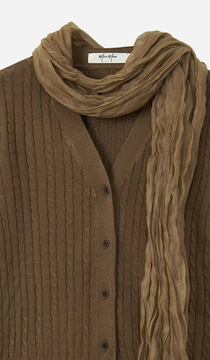 An image of a   31021 Cardigan & Scarf Set by  Mirra Masa