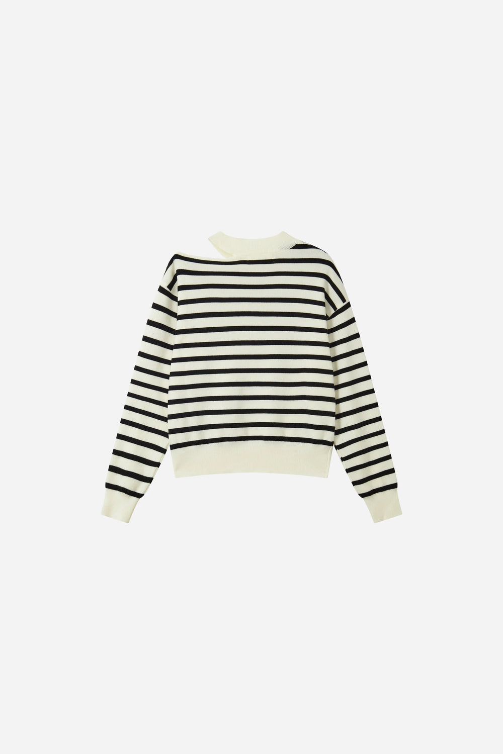 An image of a   31027 Shoulder-Button Striped Sweater by  Mirra Masa