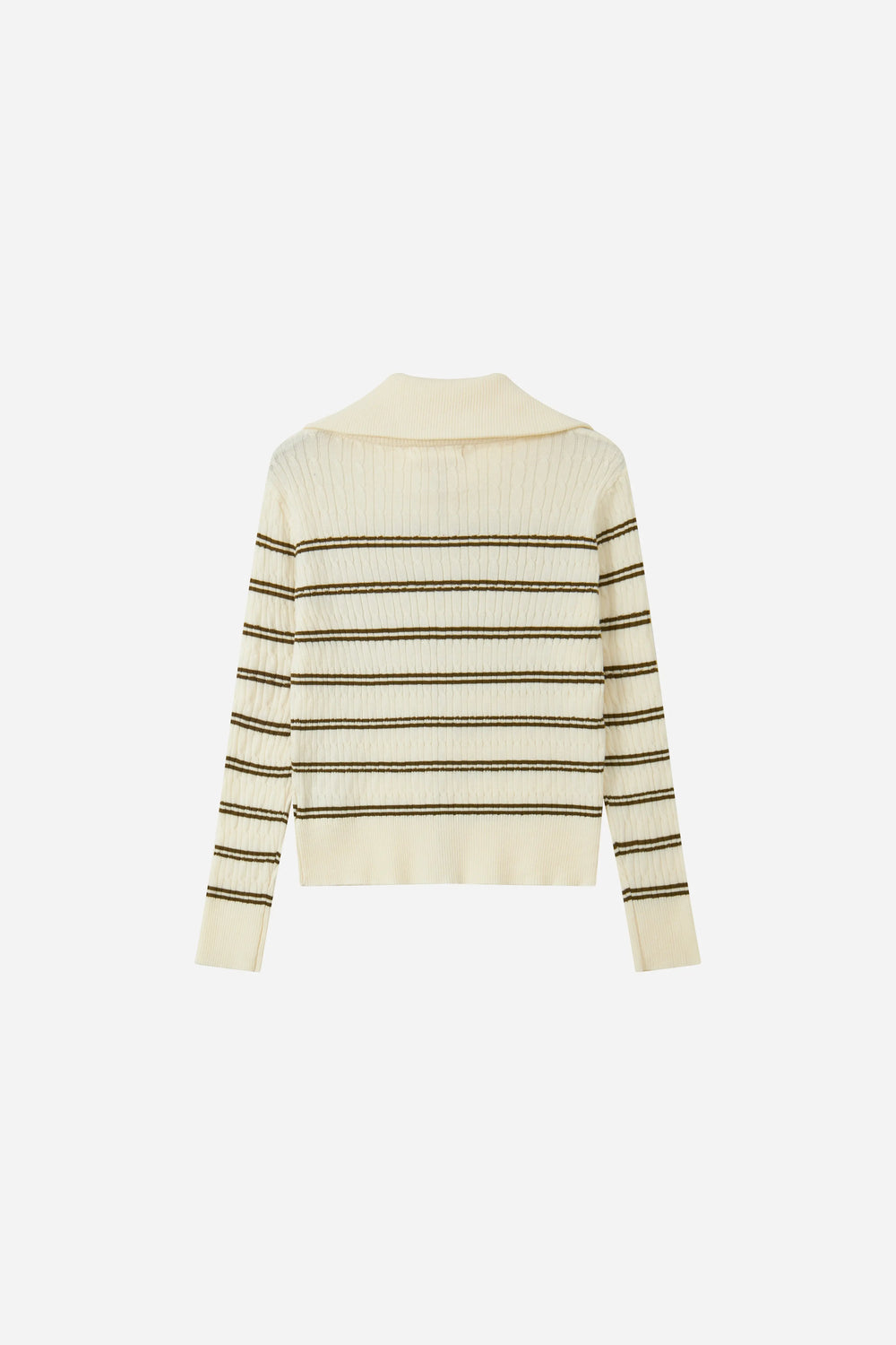 An image of a   31029 The Weekend Stripe Zip Cardigan by  Mirra Masa