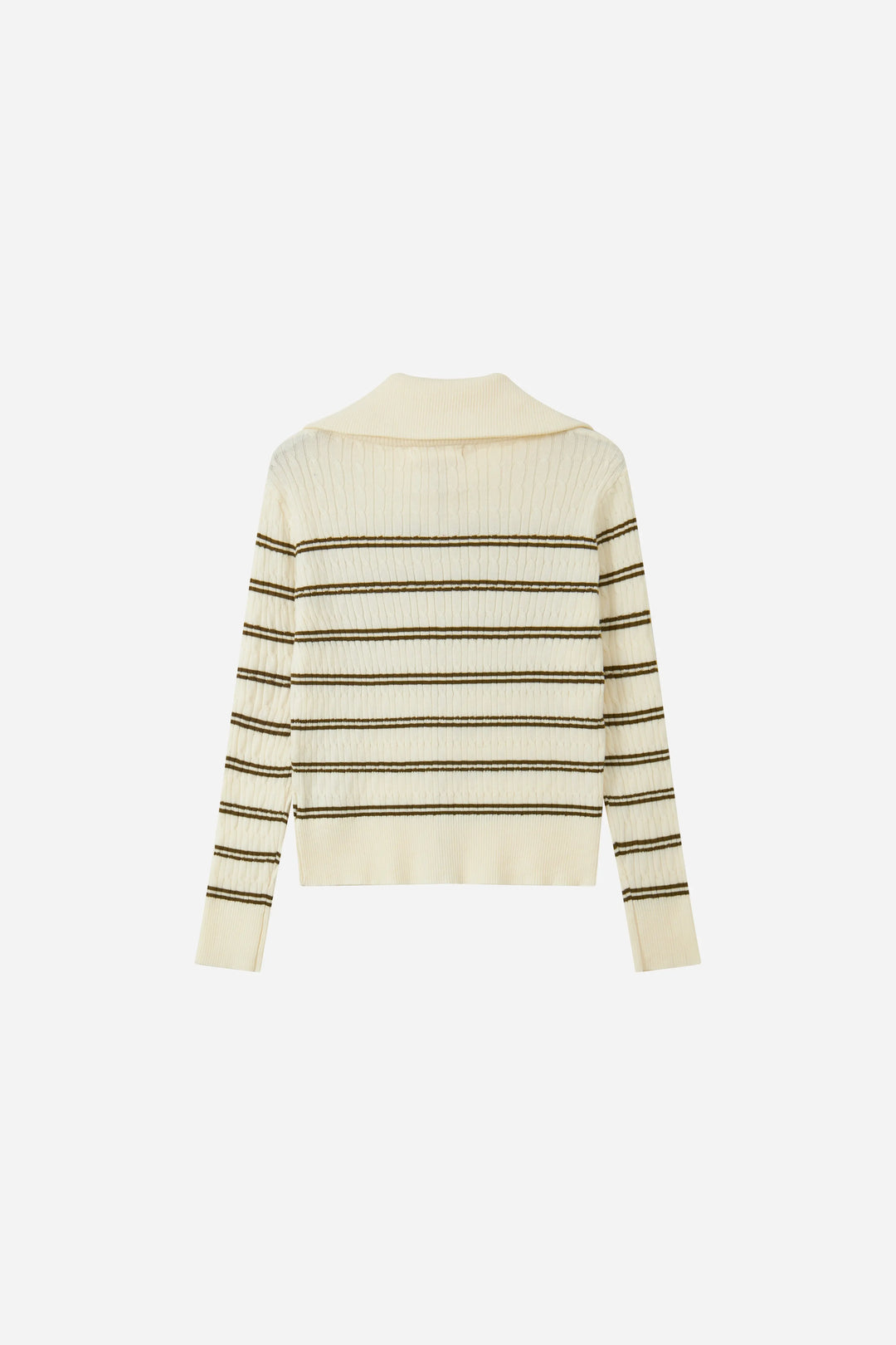 An image of a   31029 The Weekend Stripe Zip Cardigan by  Mirra Masa