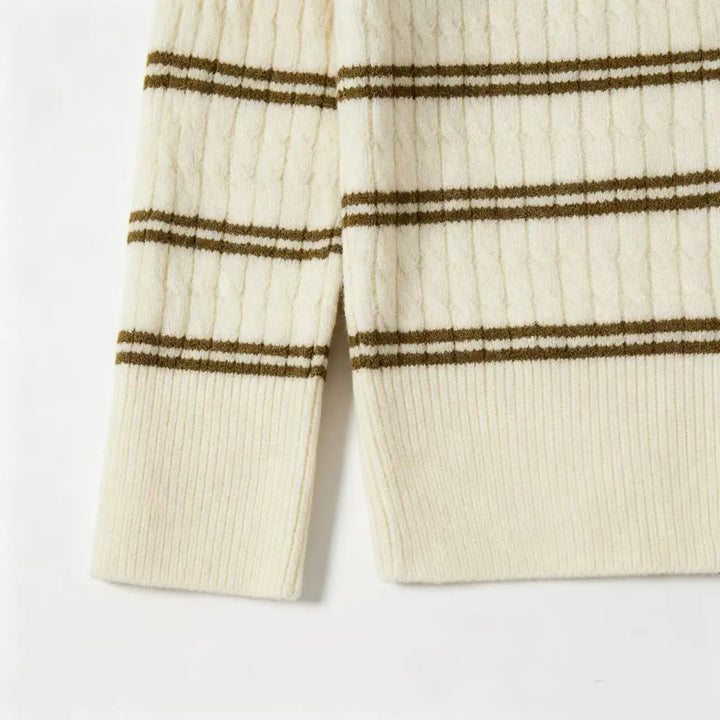 An image of a   31029 The Weekend Stripe Zip Cardigan by  Mirra Masa