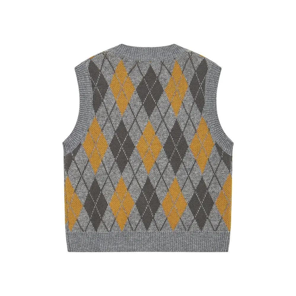 An image of a   31063 Argyle Knit Sweater Vest by  Mirra Masa