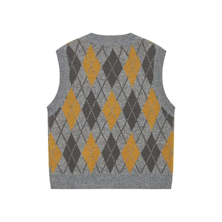 An image of a   31063 Argyle Knit Sweater Vest by  Mirra Masa