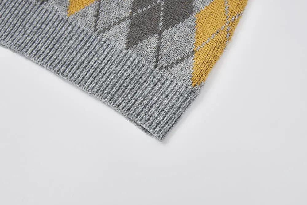 An image of a   31063 Argyle Knit Sweater Vest by  Mirra Masa