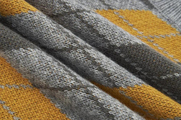 An image of a   31063 Argyle Knit Sweater Vest by  Mirra Masa