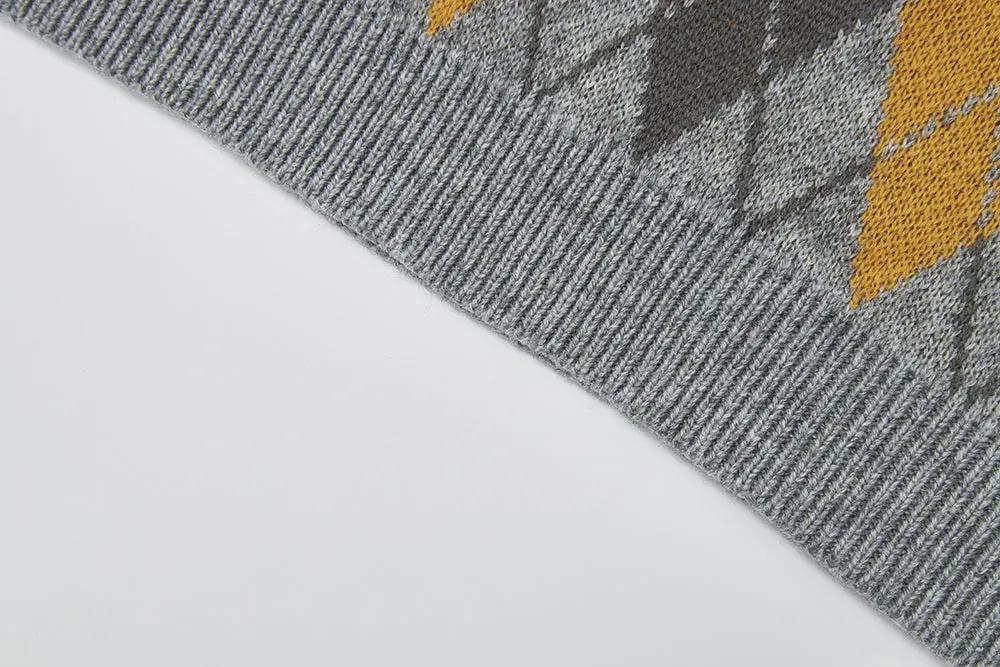 An image of a   31063 Argyle Knit Sweater Vest by  Mirra Masa