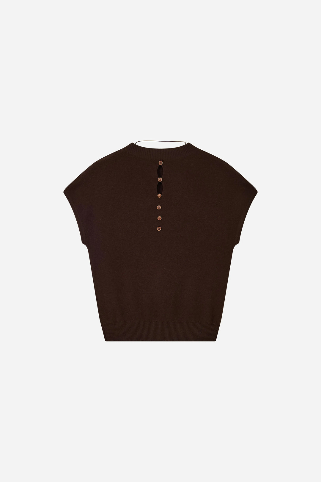 An image of a   31074 Button-Detail Cutout-Back Sweater by  Mirra Masa