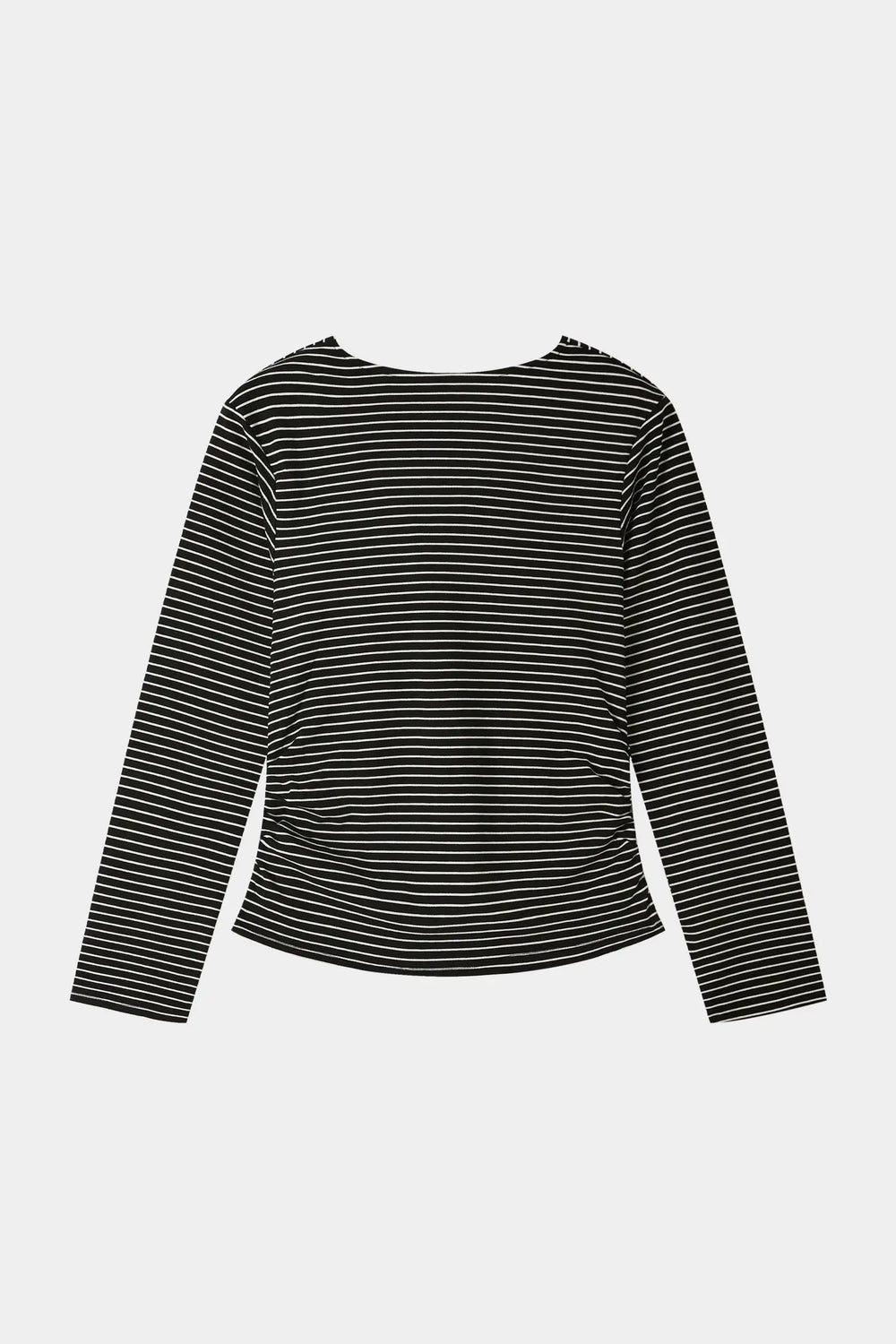 An image of a   31119 Striped Cowl Neck Long Sleeve by  Mirra Masa