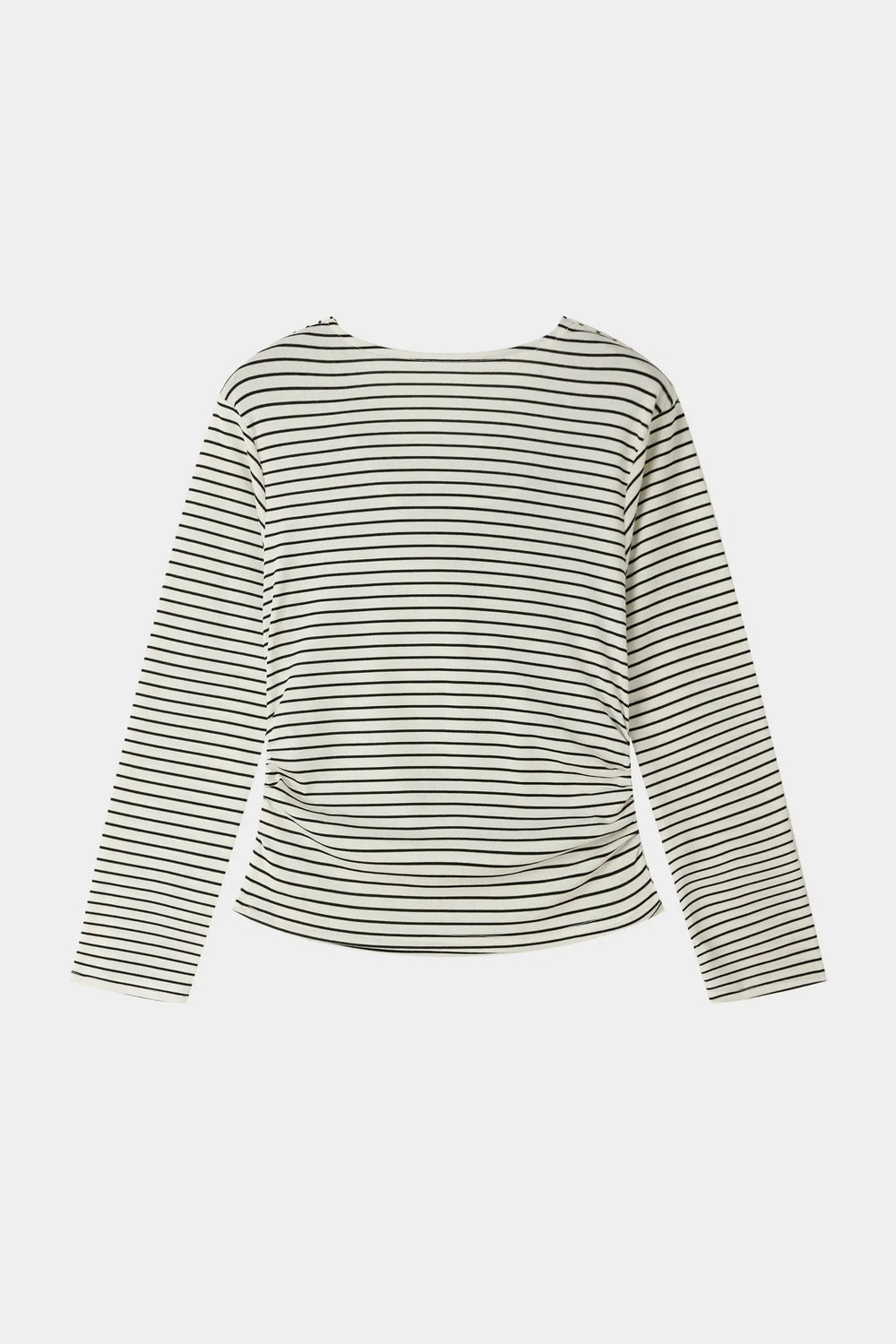 An image of a   31119 Striped Cowl Neck Long Sleeve by  Mirra Masa