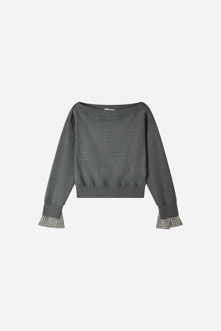 An image of a   31125 Layered Off-Shoulder Sweatshirt by  Mirra Masa