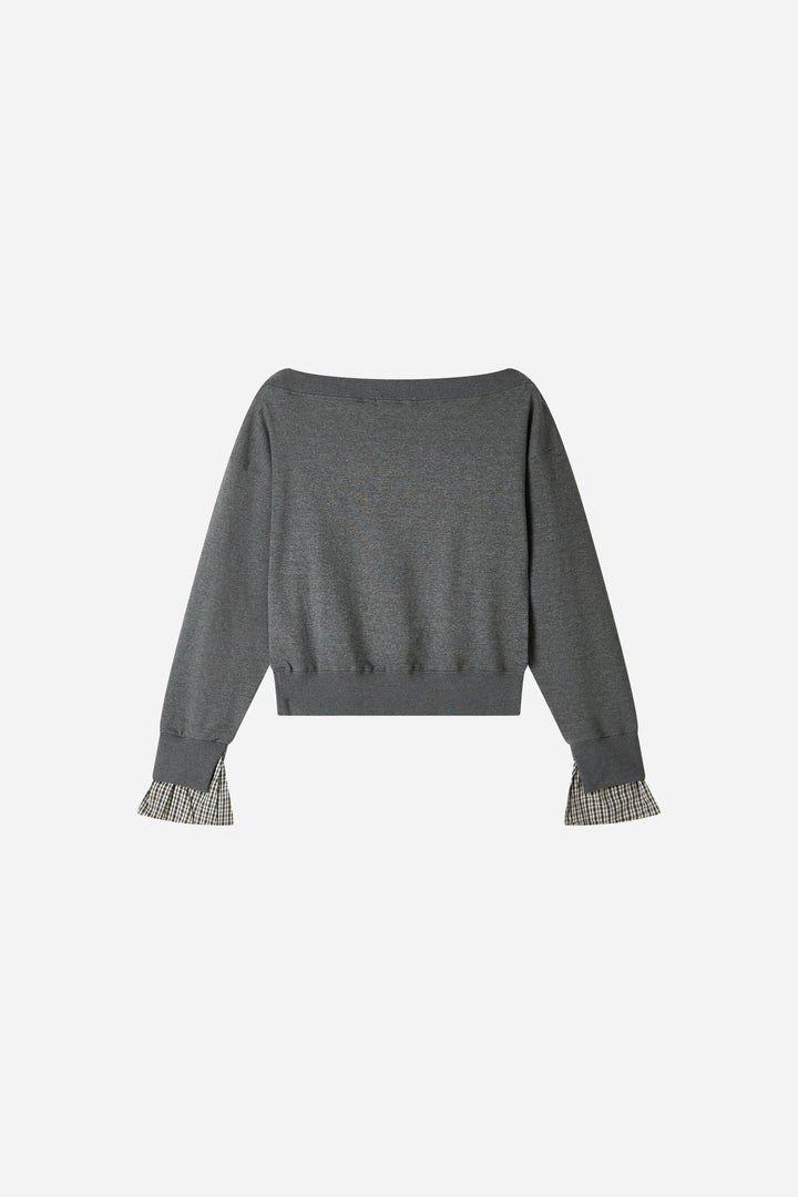 An image of a   31125 Layered Off-Shoulder Sweatshirt by  Mirra Masa