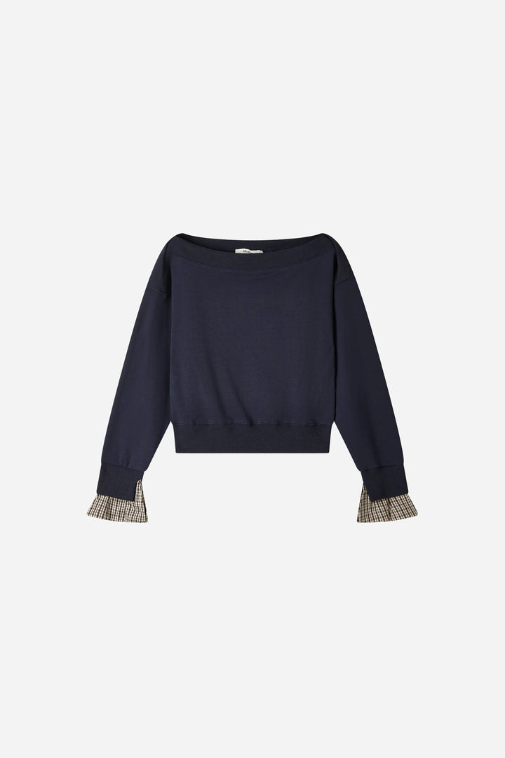 An image of a   31125 Layered Off-Shoulder Sweatshirt by  Mirra Masa