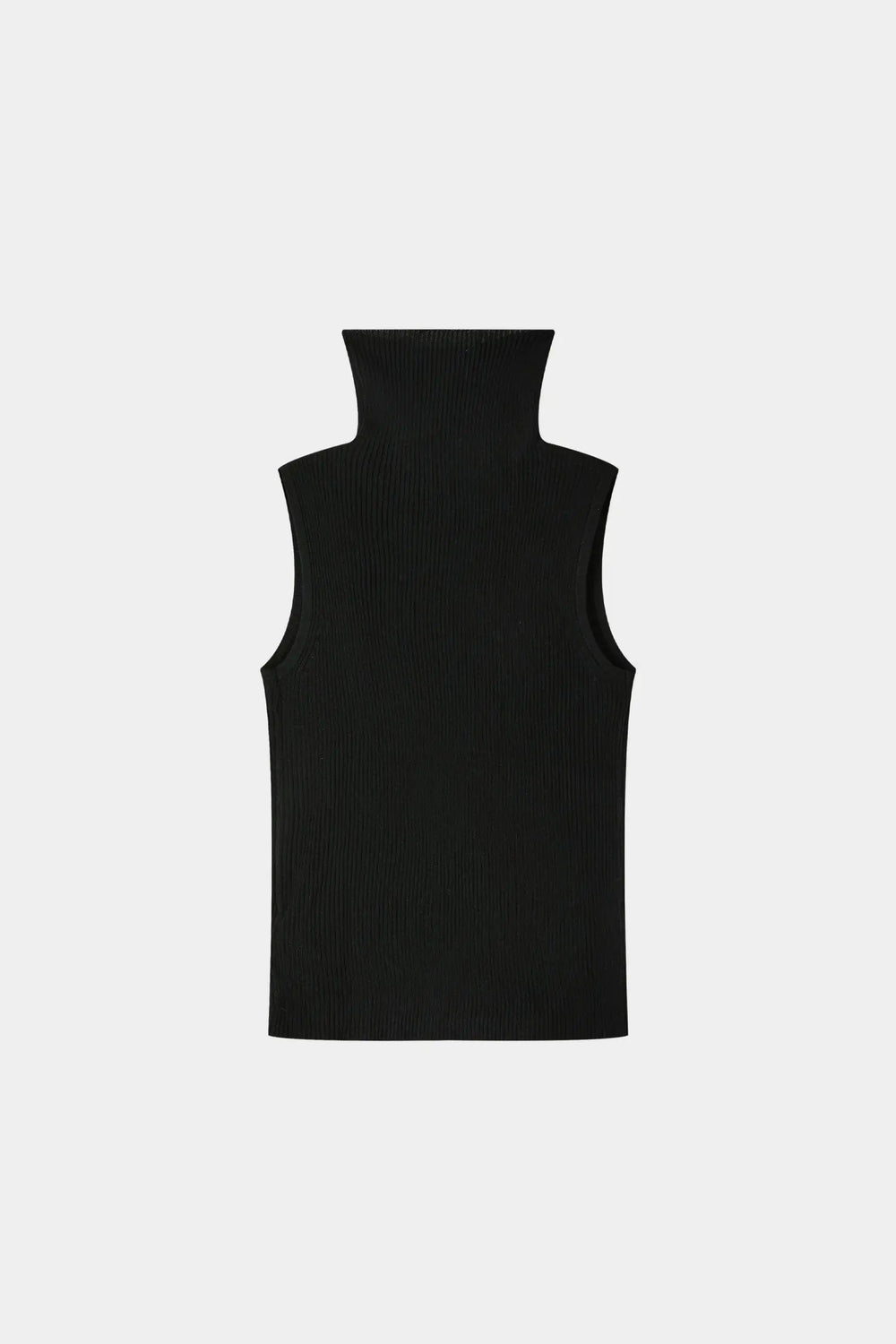 An image of a   31149 Ribbed Sleeveless Turtleneck by  Mirra Masa