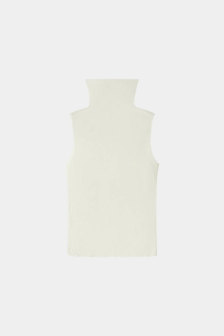 An image of a   31149 Ribbed Sleeveless Turtleneck by  Mirra Masa