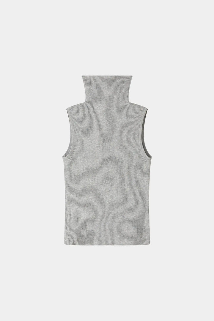 An image of a   31149 Ribbed Sleeveless Turtleneck by  Mirra Masa