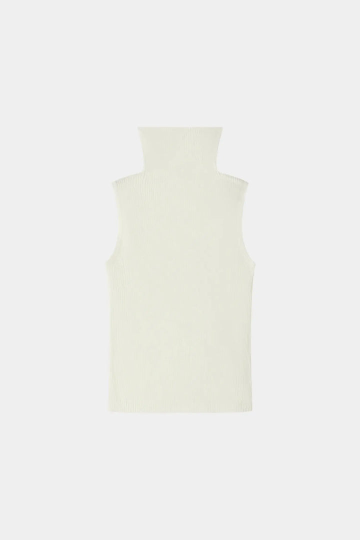 An image of a   31149 Ribbed Sleeveless Turtleneck by  Mirra Masa