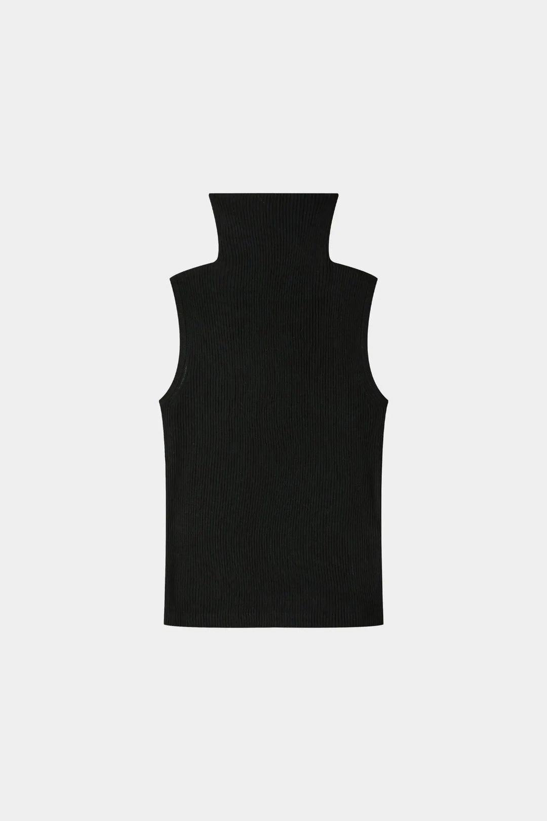 An image of a   31149 Ribbed Sleeveless Turtleneck by  Mirra Masa