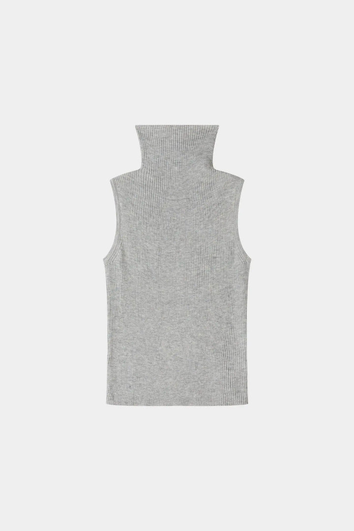 An image of a   31149 Ribbed Sleeveless Turtleneck by  Mirra Masa