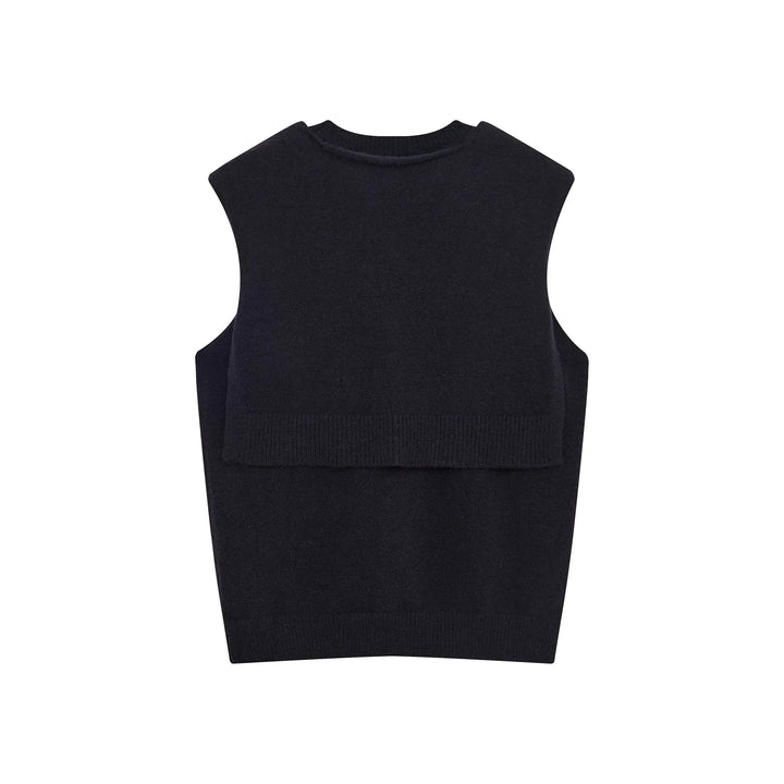 An image of a   31167 Knit Vest with Shoulder Sweater by  Mirra Masa