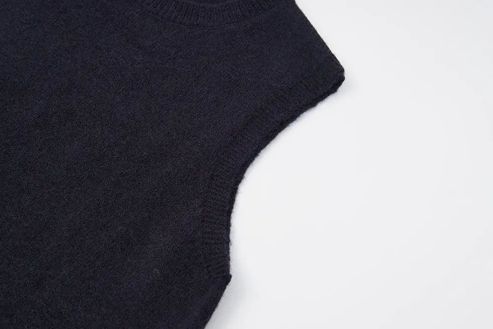 An image of a   31167 Knit Vest with Shoulder Sweater by  Mirra Masa