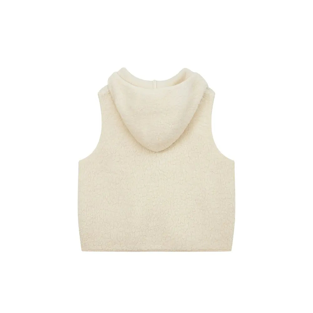 An image of a   31170 Hooded Wool Zip-Up Vest by  Mirra Masa