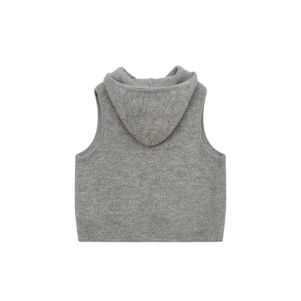 An image of a   31170 Hooded Wool Zip-Up Vest by  Mirra Masa