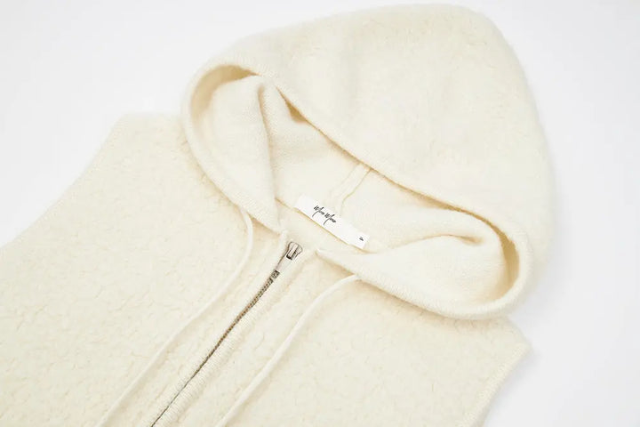 An image of a   31170 Hooded Wool Zip-Up Vest by  Mirra Masa