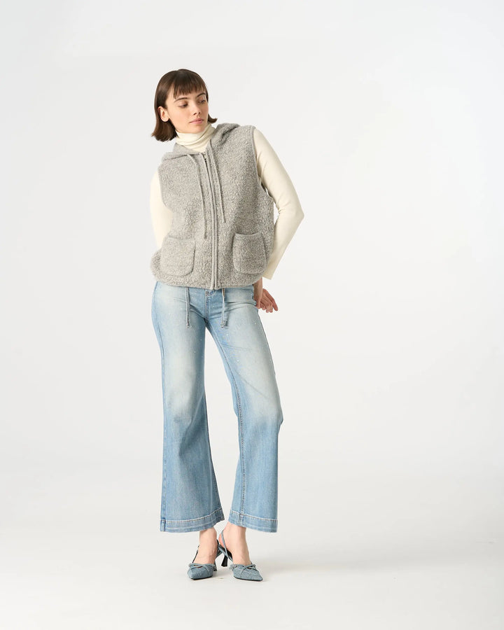 An image of a   31170 Hooded Wool Zip-Up Vest by  Mirra Masa