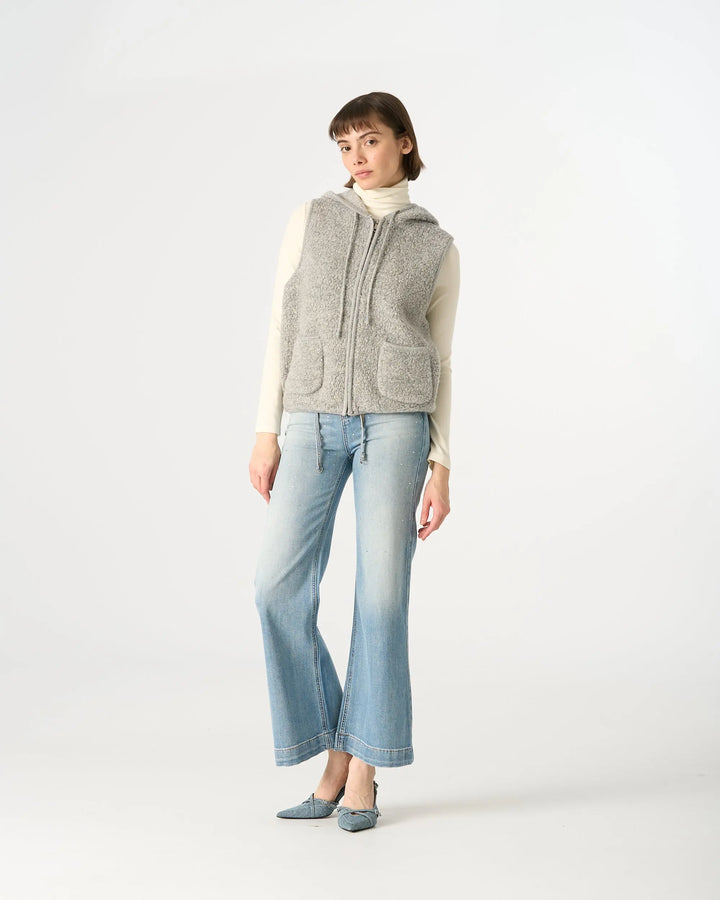 An image of a   31170 Hooded Wool Zip-Up Vest by  Mirra Masa