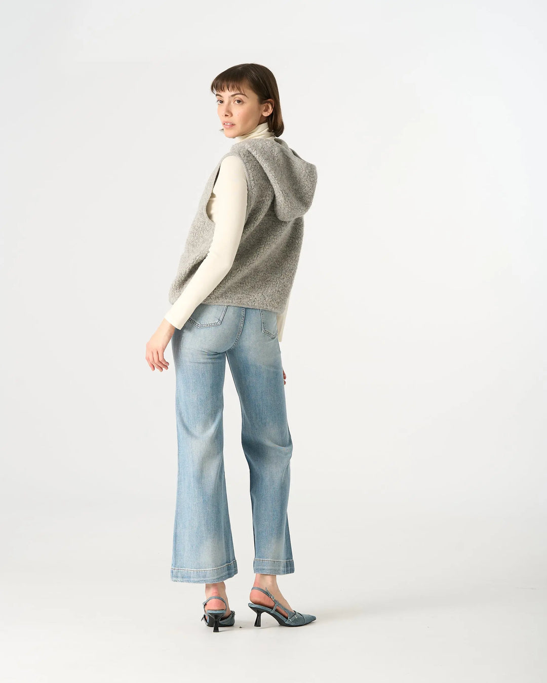 An image of a   31170 Hooded Wool Zip-Up Vest by  Mirra Masa