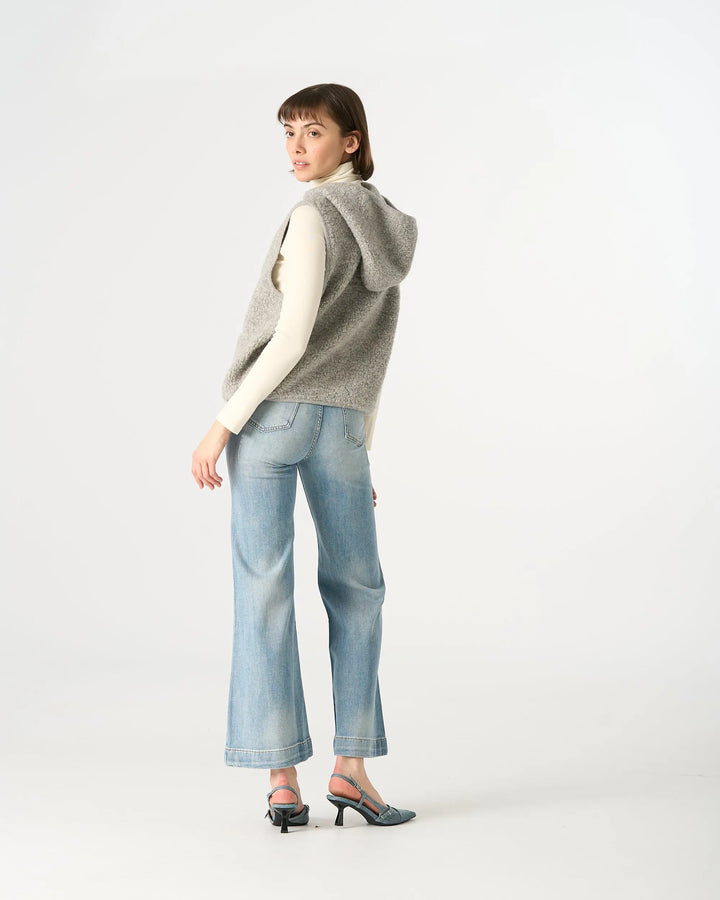 An image of a   31170 Hooded Wool Zip-Up Vest by  Mirra Masa