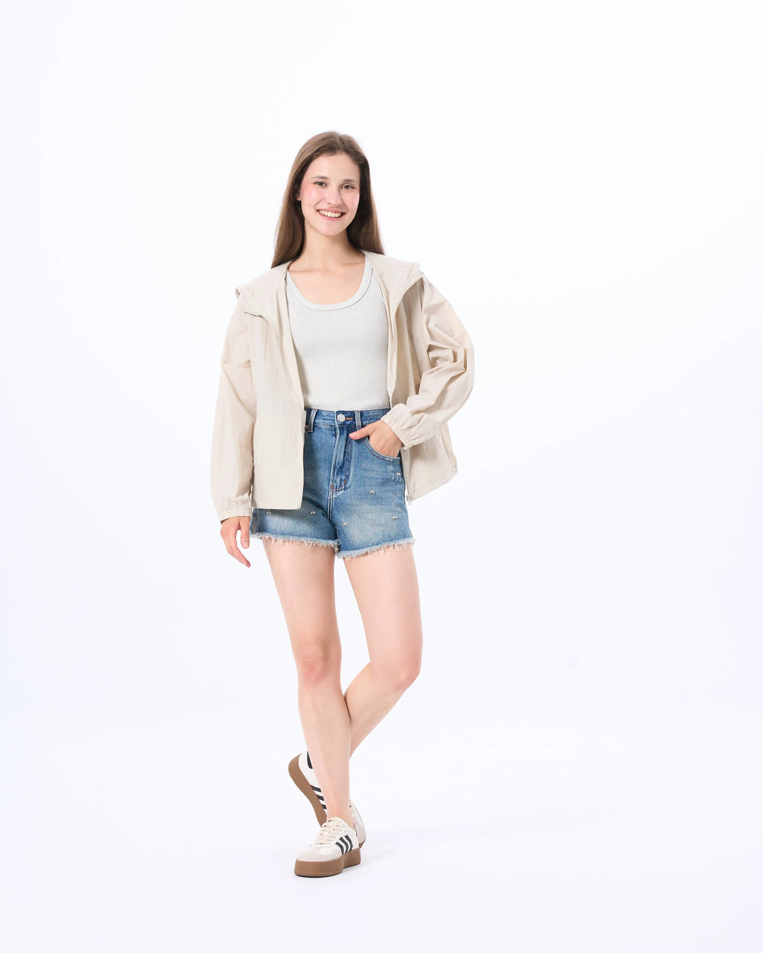 An image of a  Grey / One-Size 31176 Sun Jacket by  Mirra Masa