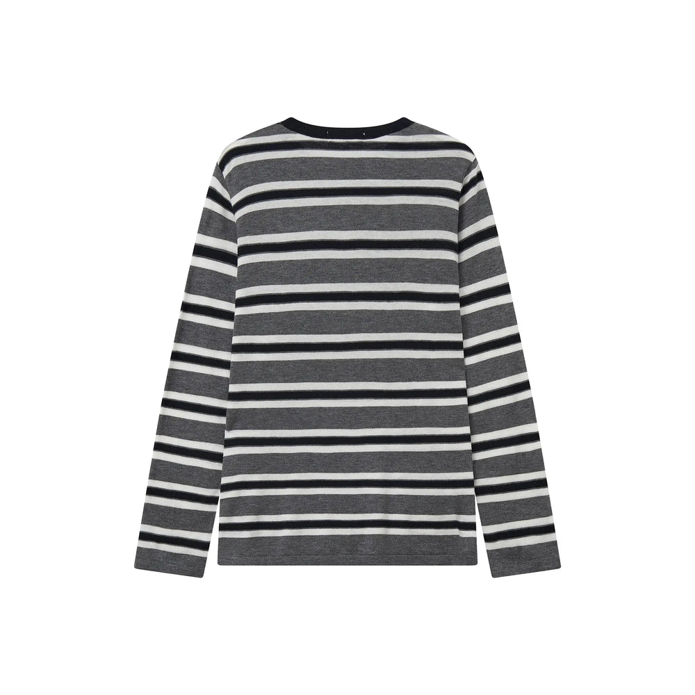 An image of a   31192 Striped Long Sleeve Knit Top by  Mirra Masa