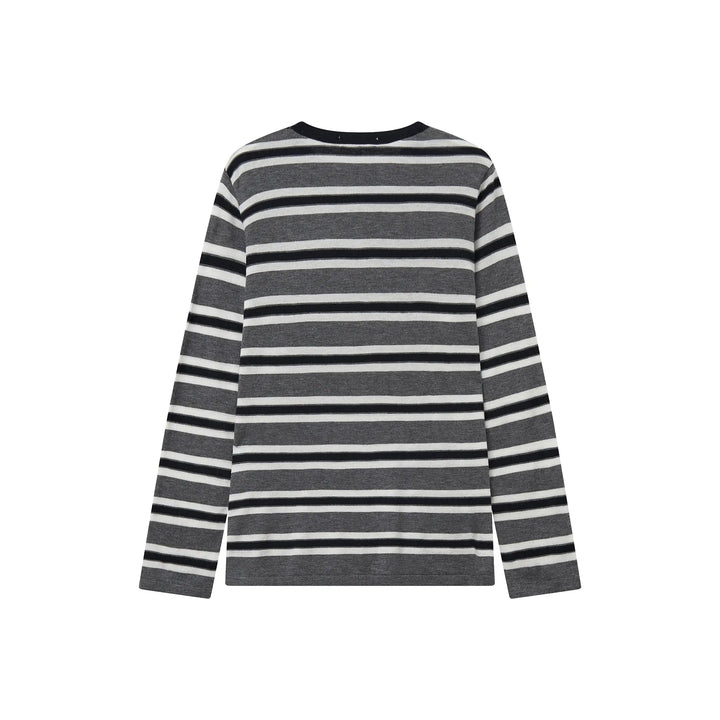 An image of a   31192 Striped Long Sleeve Knit Top by  Mirra Masa