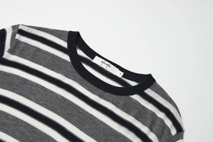 An image of a   31192 Striped Long Sleeve Knit Top by  Mirra Masa